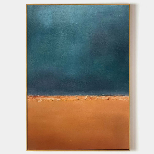 Teal Sky Over Amber Ground