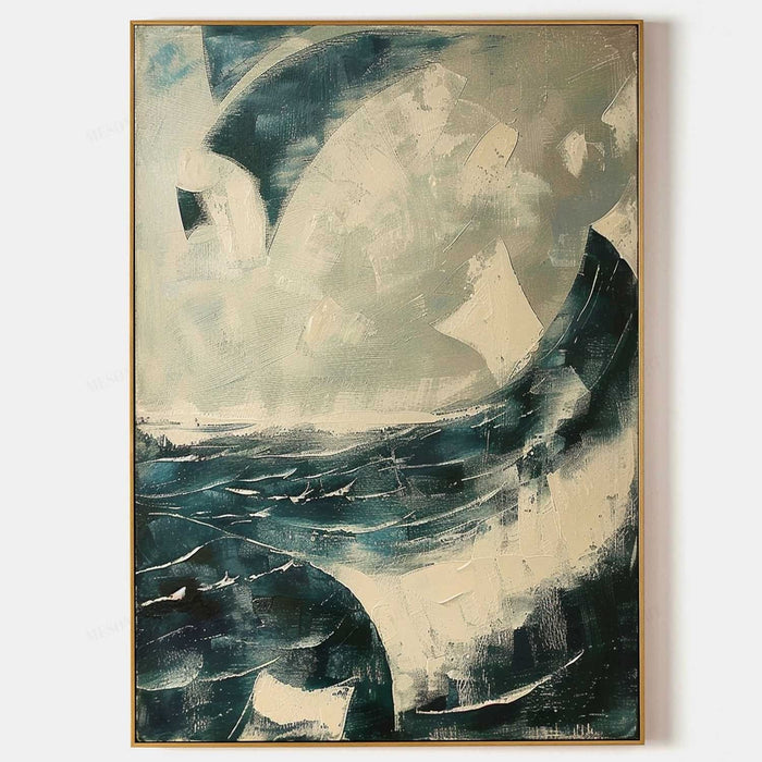 Teal Tide Under Pale Sky