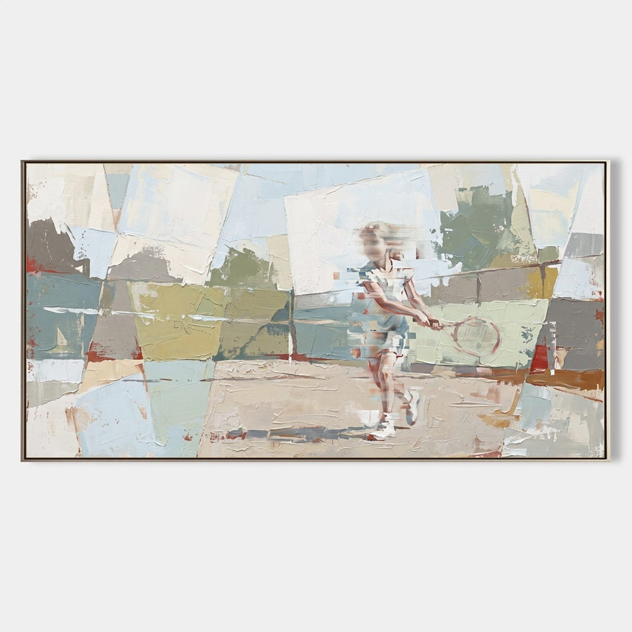 Tennis Player in Sunlit Fragments