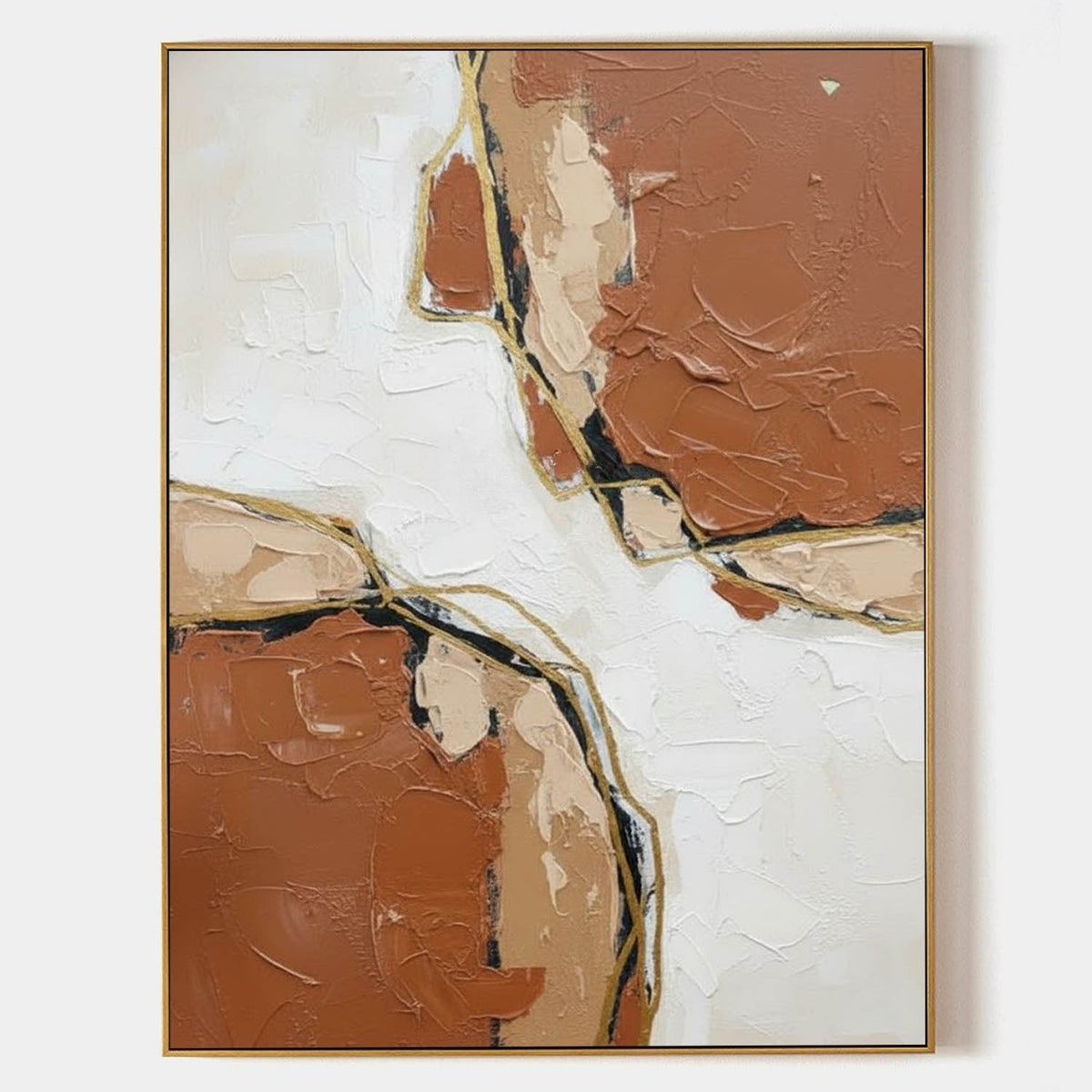 Terracotta and Gold Abstract Crossing