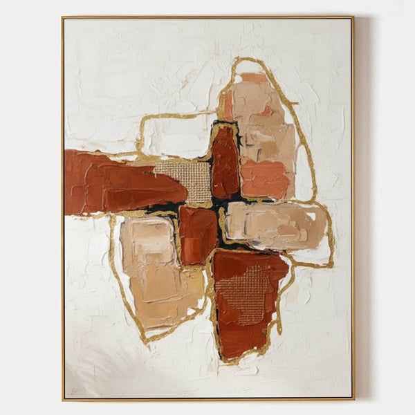 Terracotta and Gold Textured Abstract