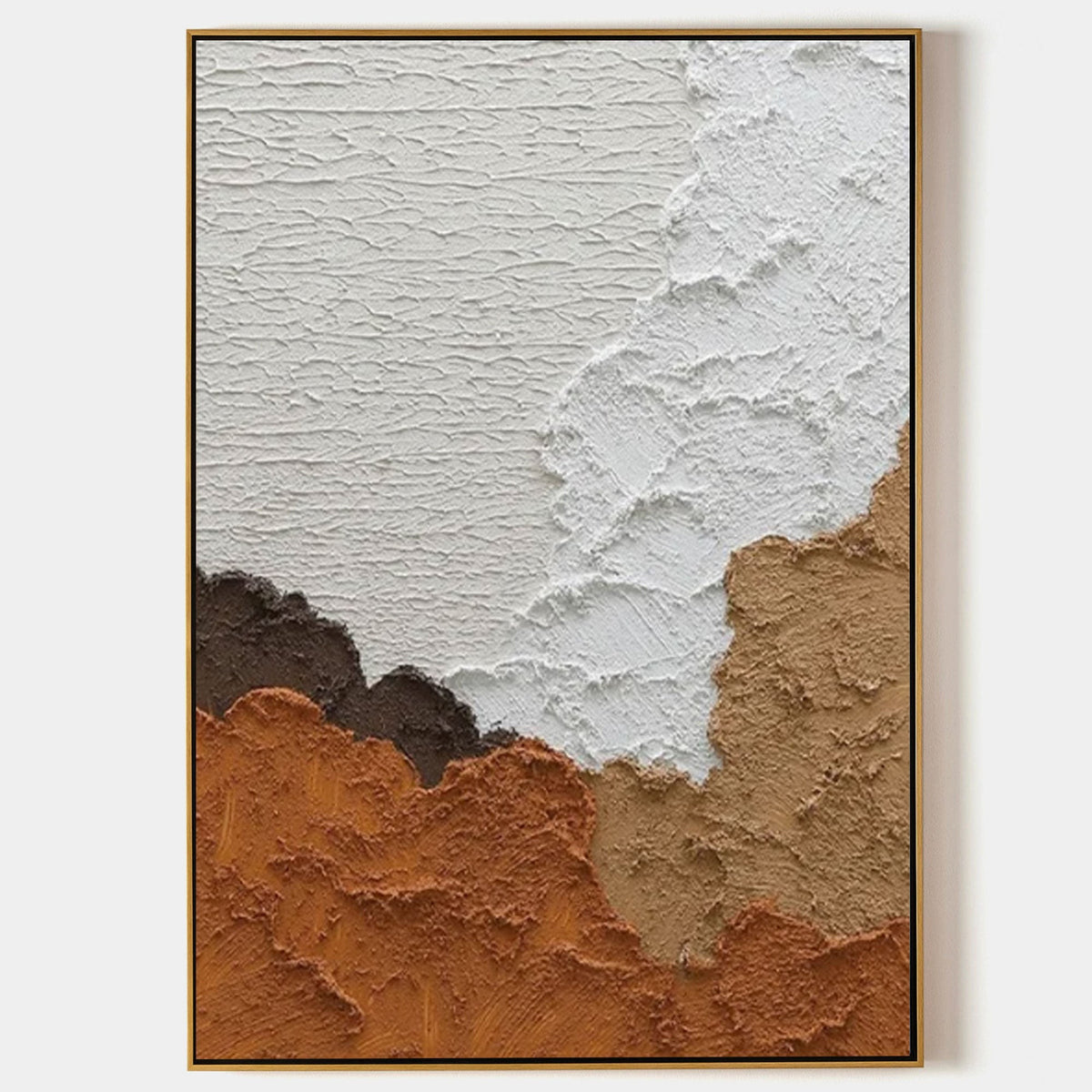 Terracotta and Ivory Textured Relief