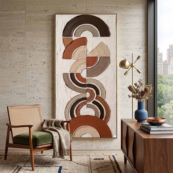 Terracotta Arcs in Textured Relief