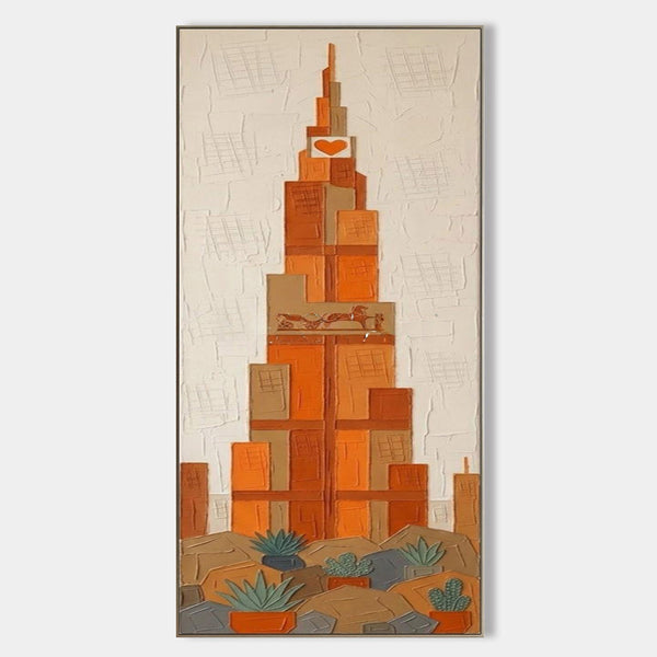 Terracotta Tower Above Desert Succulents