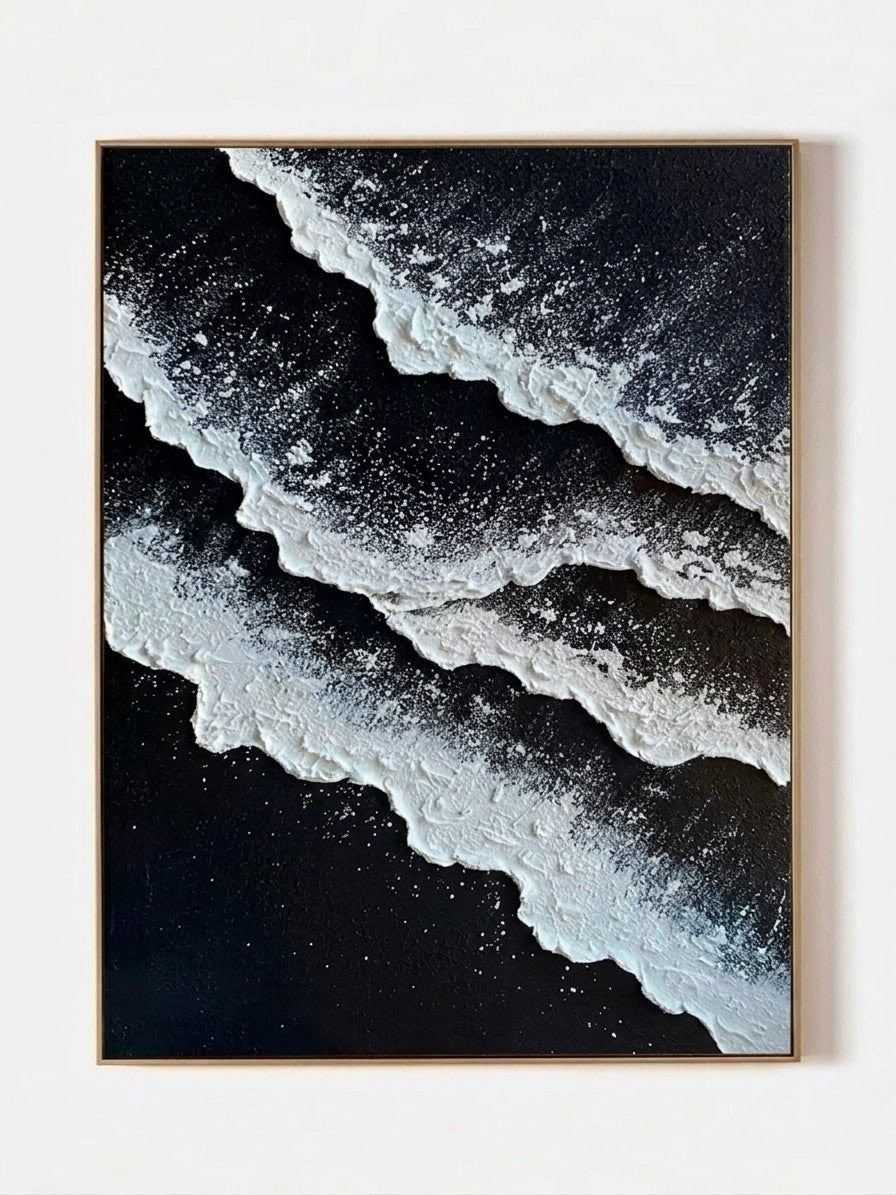 Textured 3D Wave Wall Art