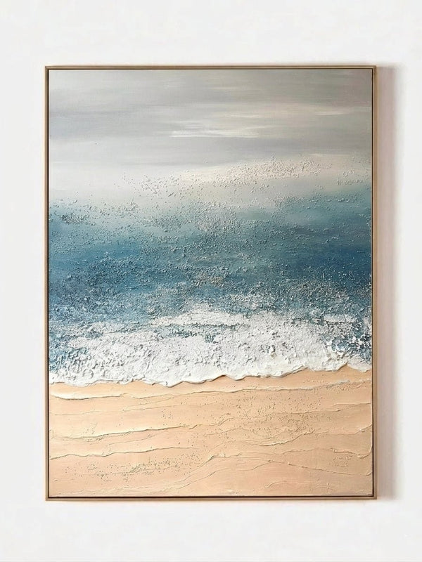 Textured Abstract Beach Canvas Painting