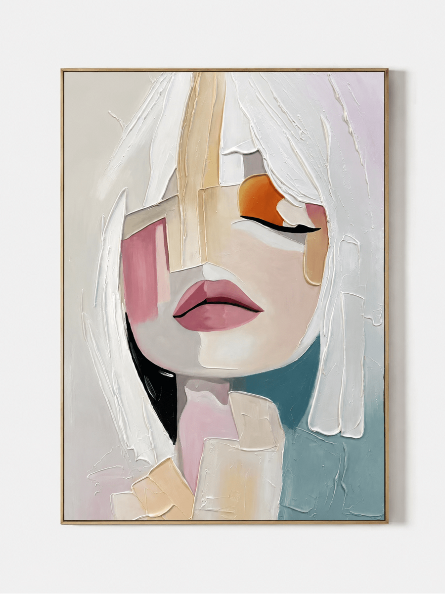 Textured Abstract Woman Portrait Wall Art