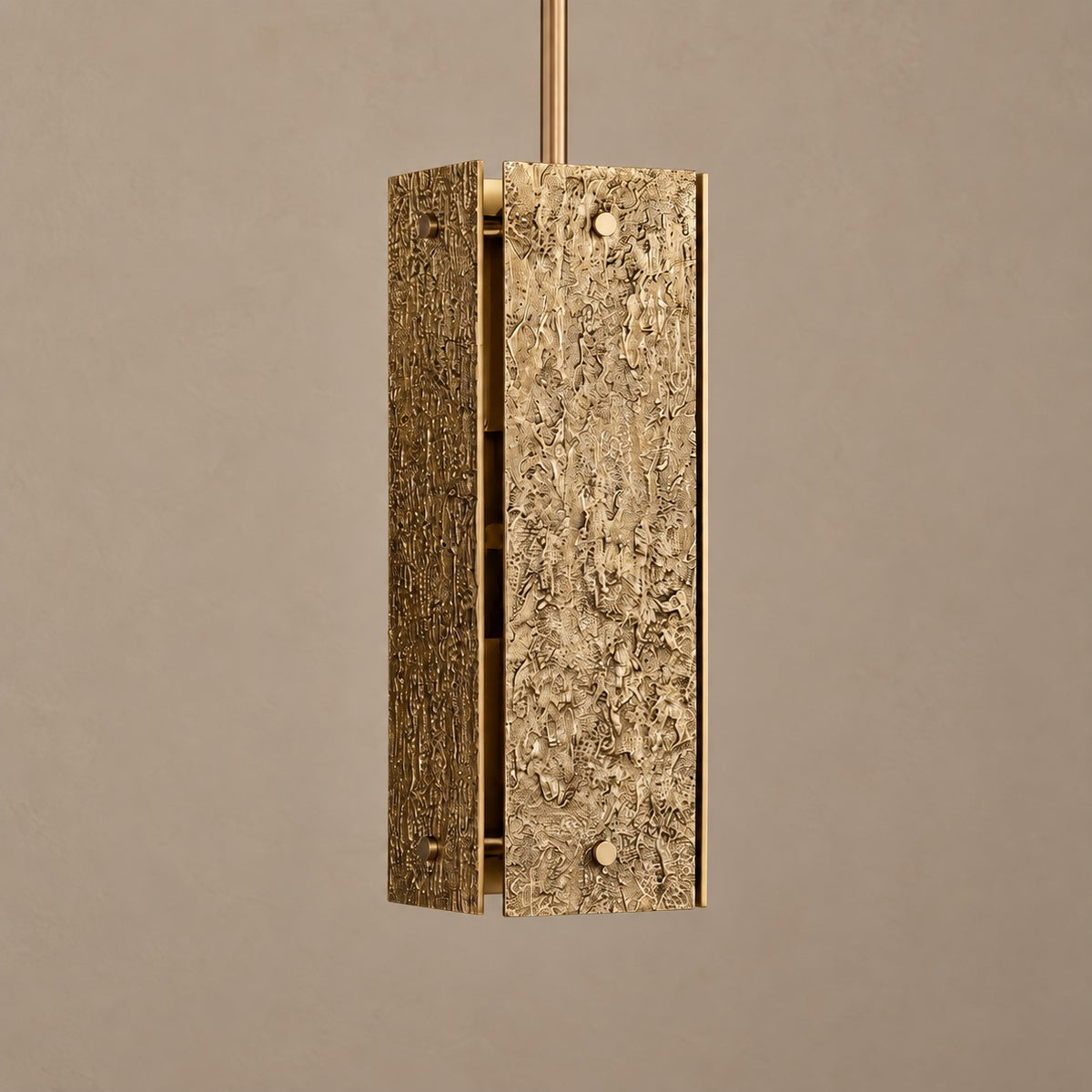Textured Cast Brass Lantern Pendant