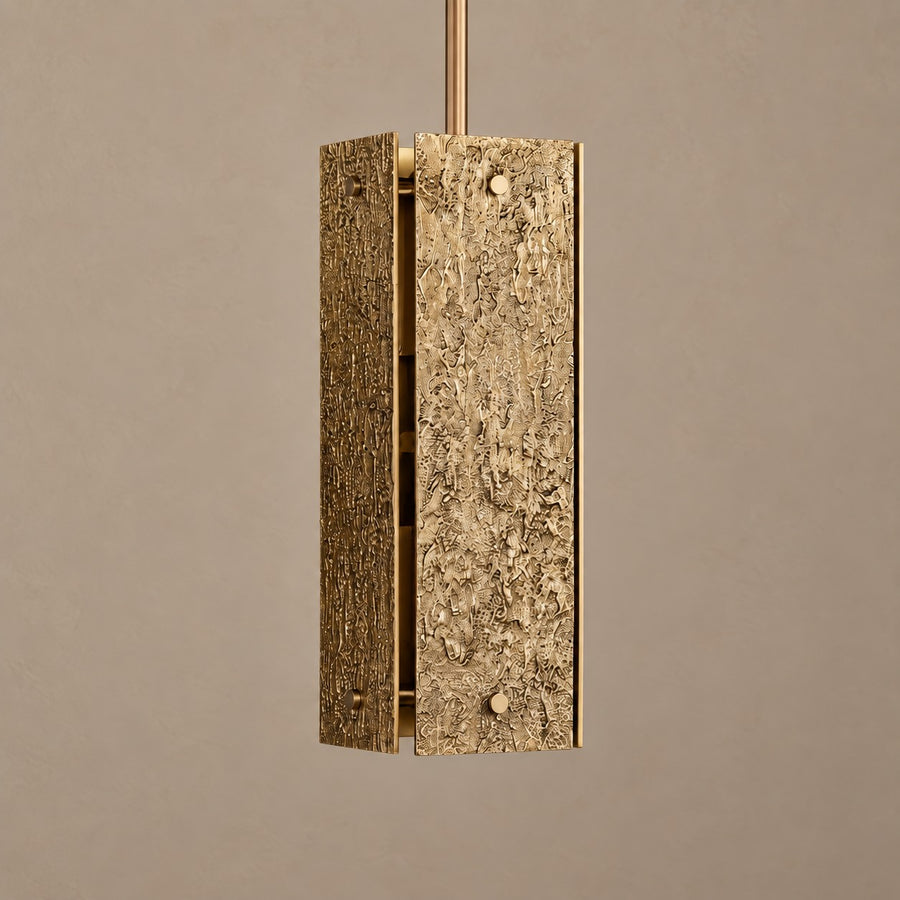 Textured Cast Brass Lantern Pendant
