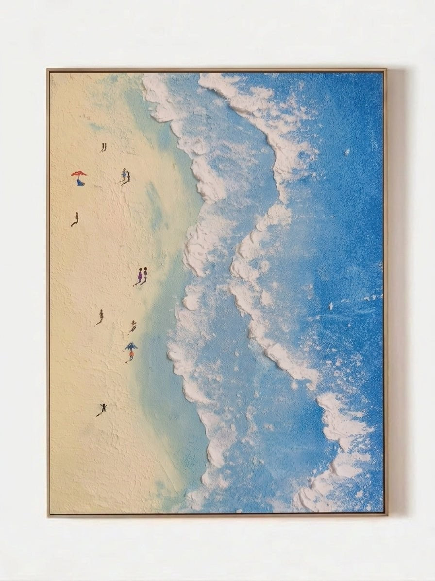 Textured Coastal Beach Wave Wall Art