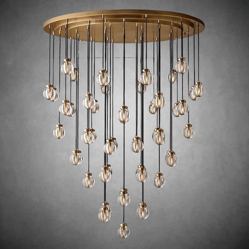 Textured Crystal Pearl Cluster Ring Chandelier