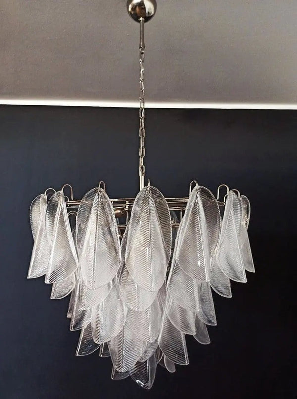 Textured Glass Cluster Brass Chandelier