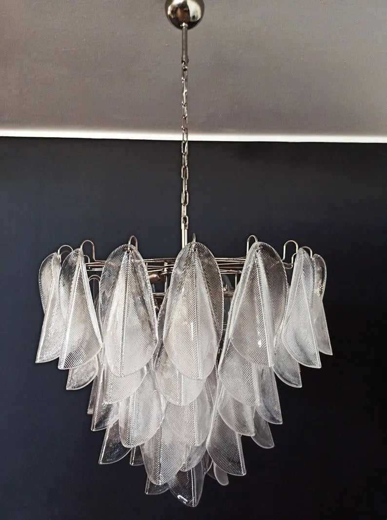 Textured Glass Cluster Brass Chandelier