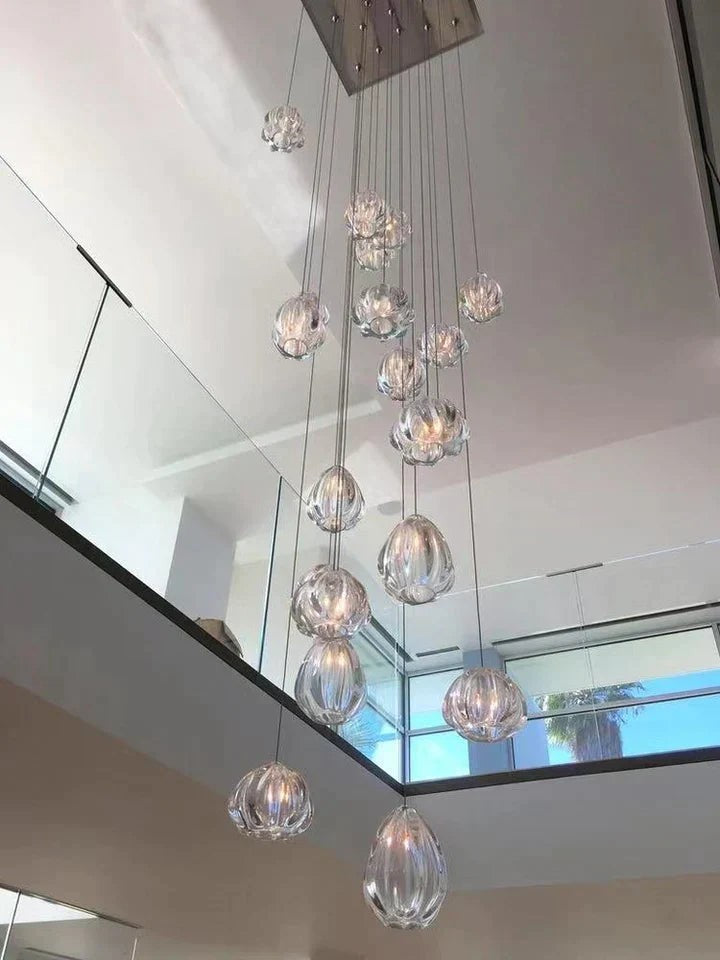 Textured Hand Blown Glass Urchin Cluster Pendant