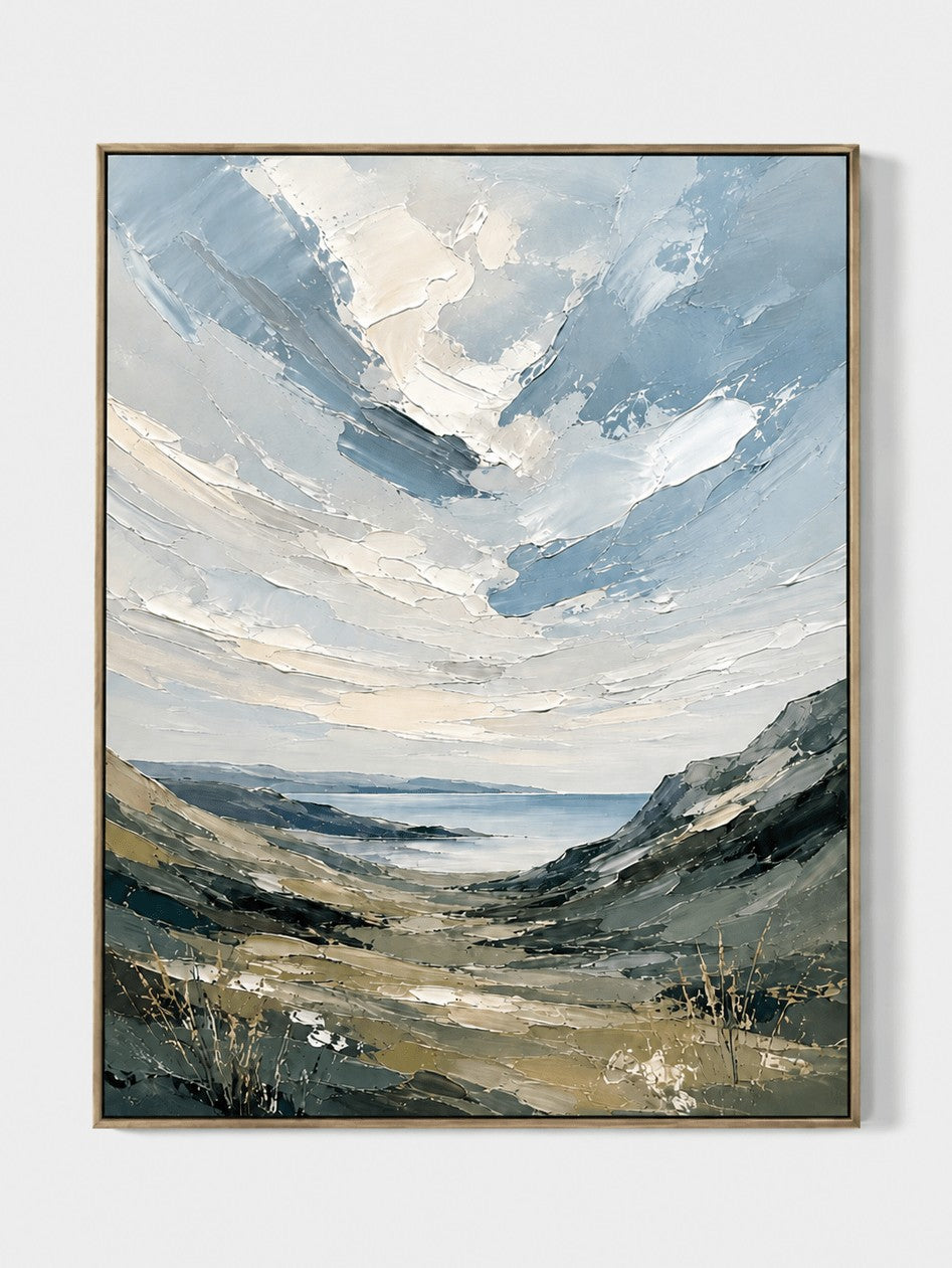 Textured Impasto Coastal Landscape Wall Art