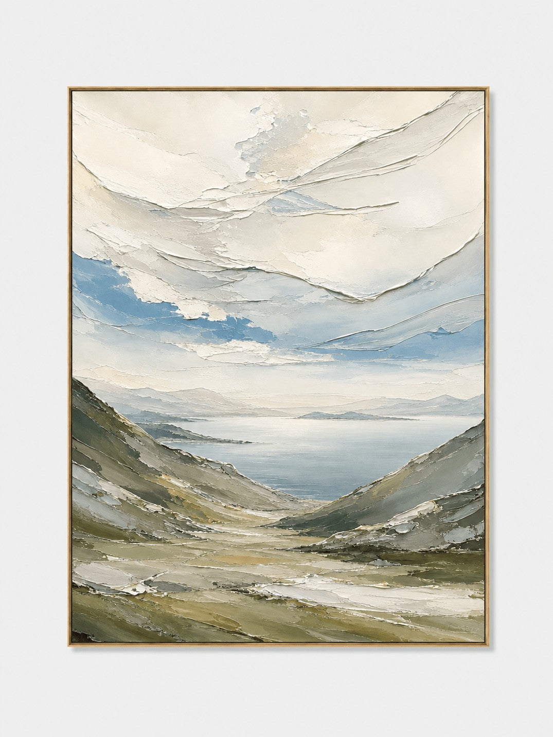 Textured Impasto Mountain Valley Wall Art