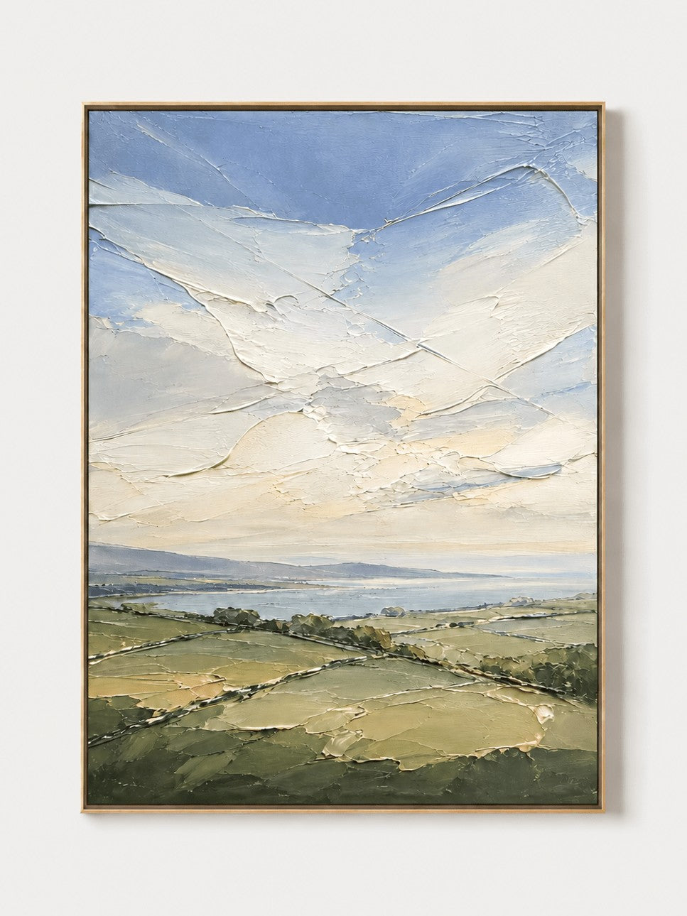 Textured Impasto Sage Green Landscape Wall Art