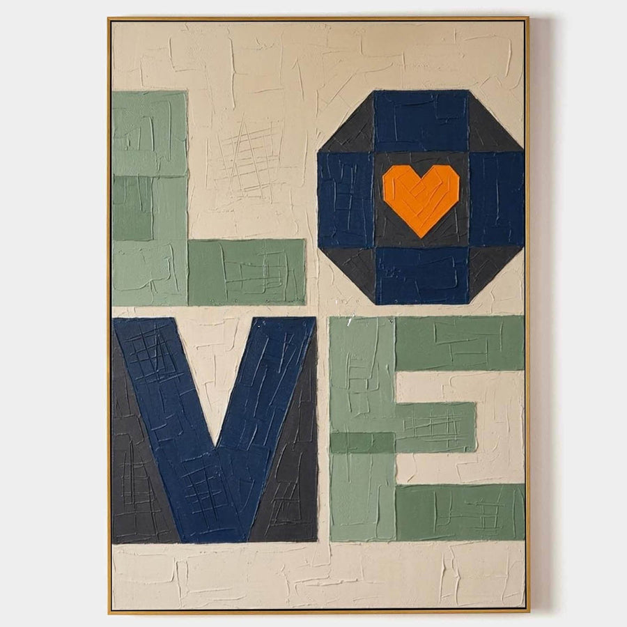 Textured Love Letters with Orange Heart