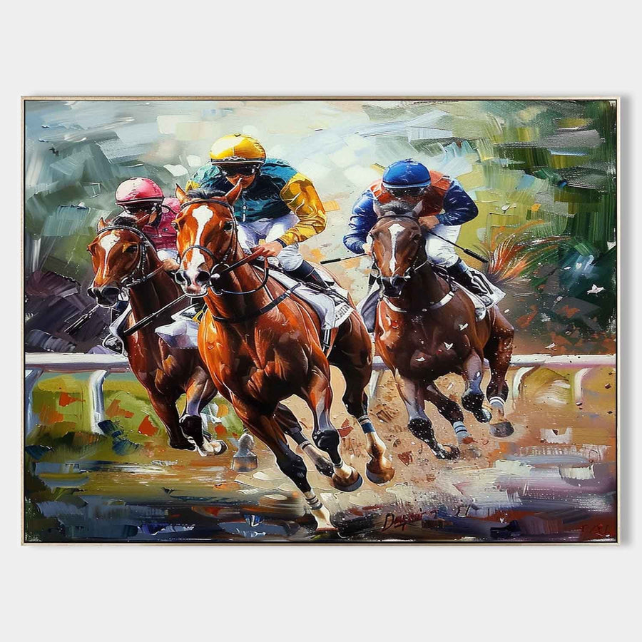 Thoroughbreds Rounding the Final Turn