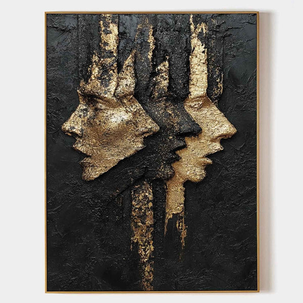 Three Gilded Profiles in Relief