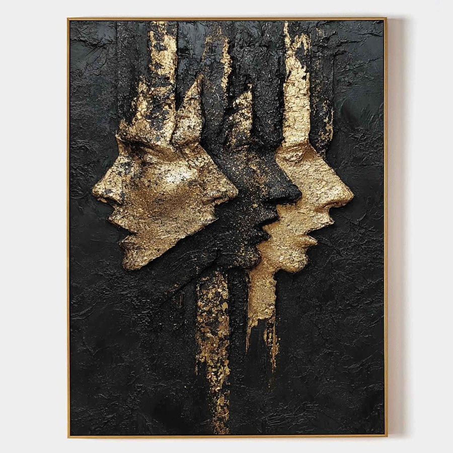 Three Gilded Profiles in Relief