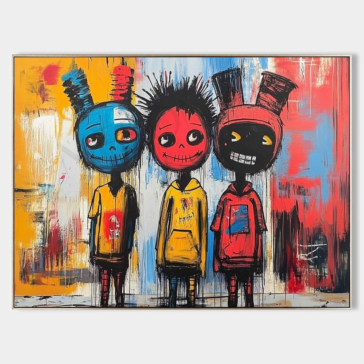Three Graffiti Friends in Bold Color