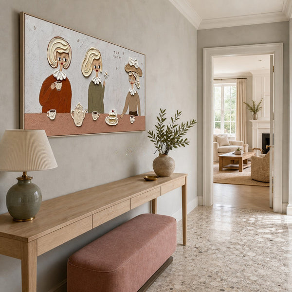Three Ladies Taking Afternoon Tea