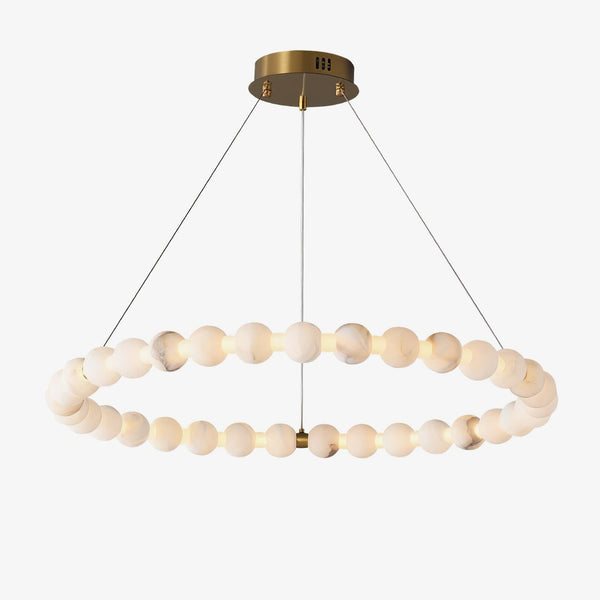 Tiered Alabaster Orb Ring Chandelier
