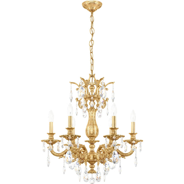 Tiered Baroque Metal and Crystal Chandelier