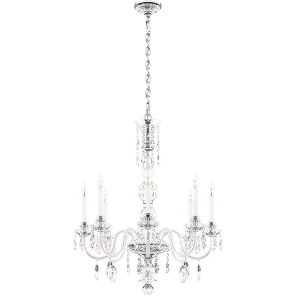 Tiered Bohemian Crystal Column Candle Chandelier