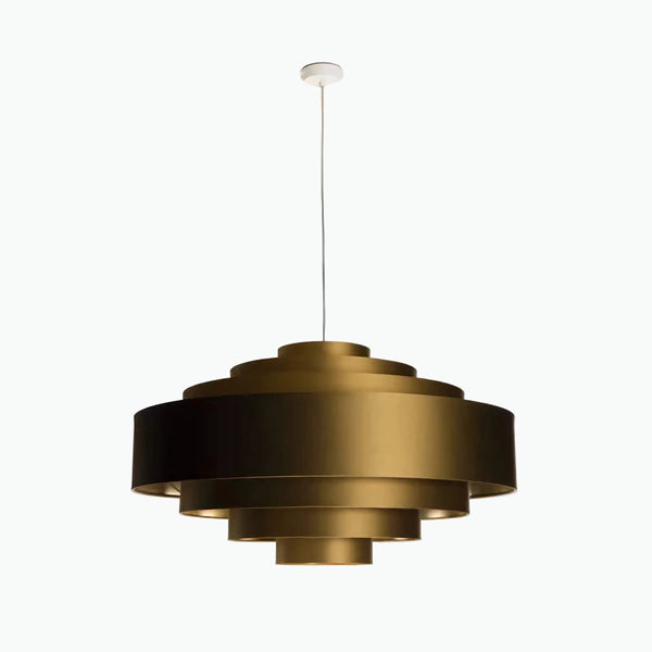 Tiered Brushed Brass Ring Pendant