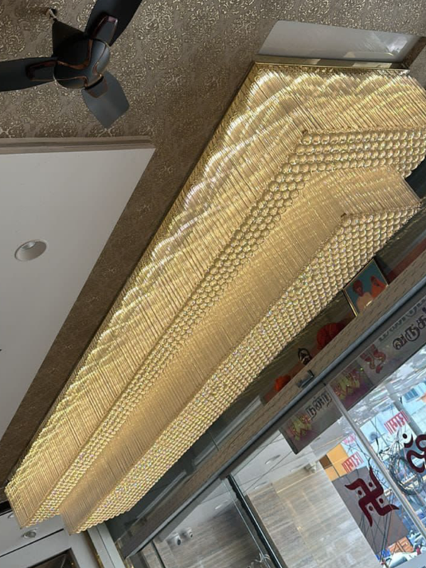 Tiered Crystal and Metal Flush Mount Chandelier