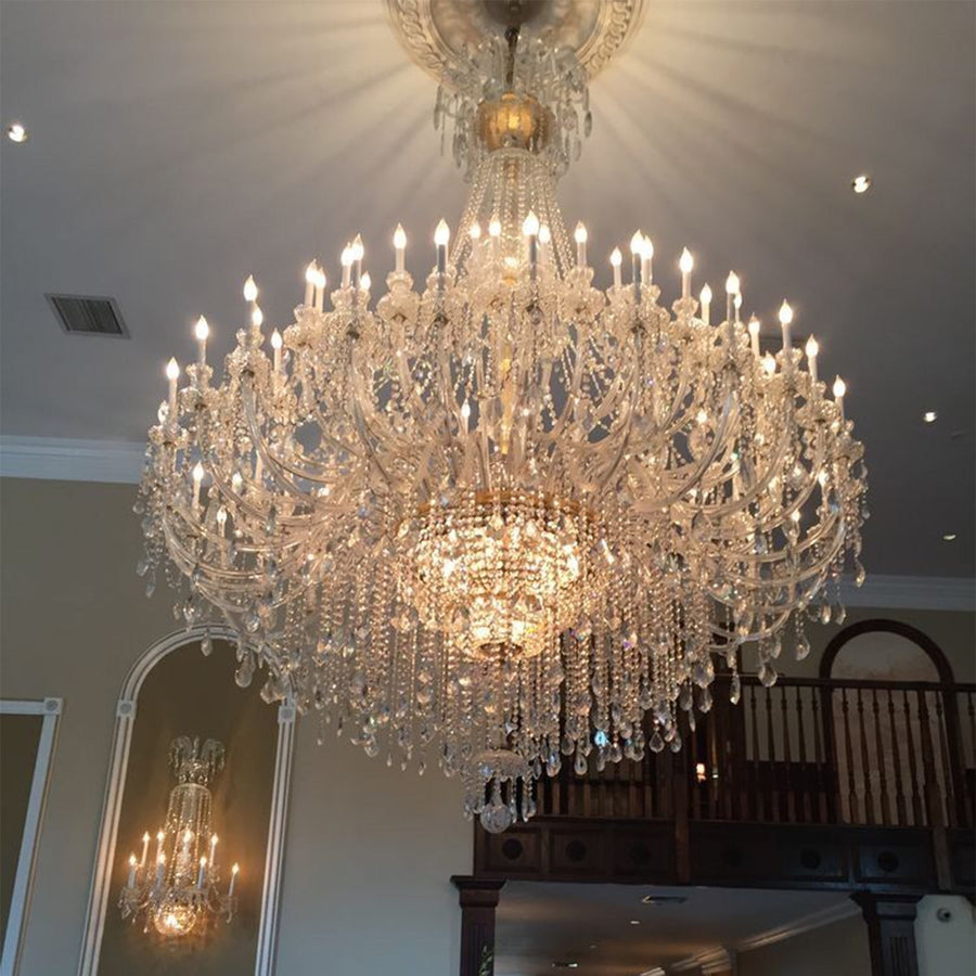 Tiered Crystal Candle-Style Grand Chandelier
