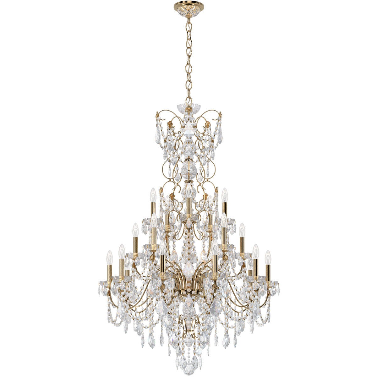 Tiered Crystal Cascade Candelabra Chandelier