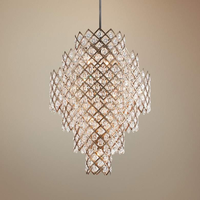 Tiered Crystal Drop Bronze Iron Pendant