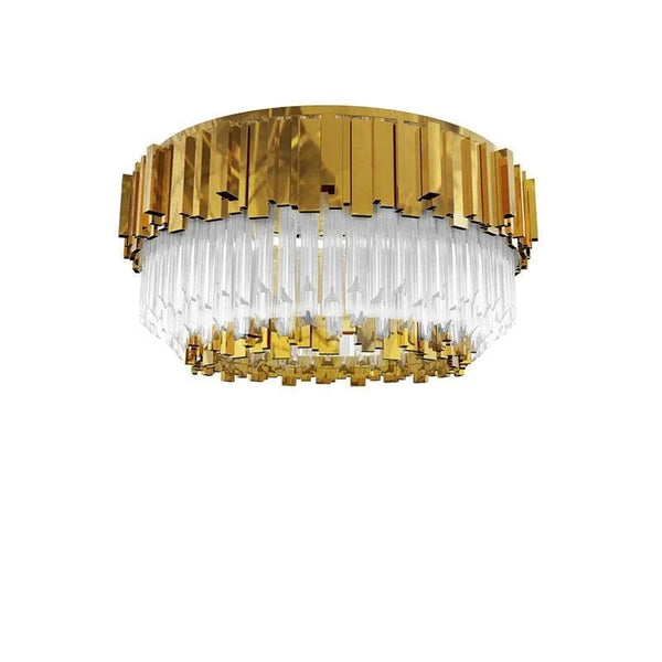 Tiered Crystal Glass Ring Flush Mount