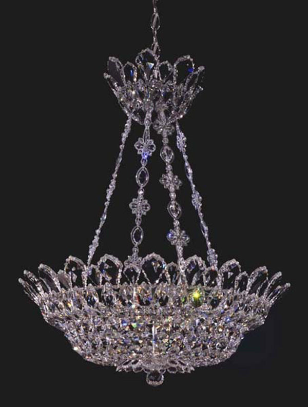 Tiered Crystal Pendeloque Drop Umbrella Chandelier