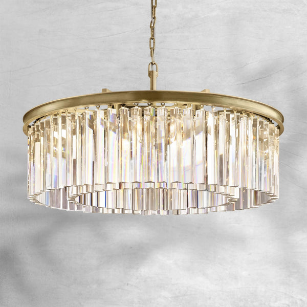 Tiered Crystal Prism Ring Chandelier