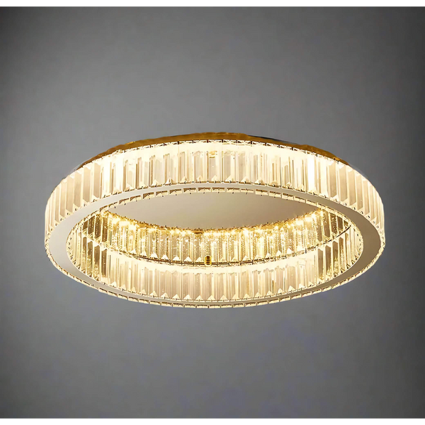 Tiered Crystal Ring Flush Mount Light