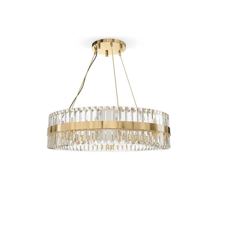 Tiered Crystal Ring Stainless Steel Chandelier