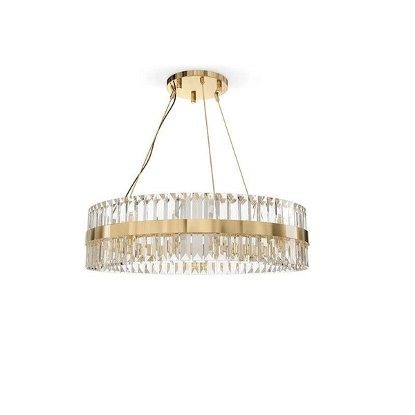 Tiered Crystal Ring Stainless Steel Chandelier