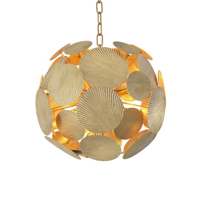 Tiered Etched Brass Disc Cluster Chandelier