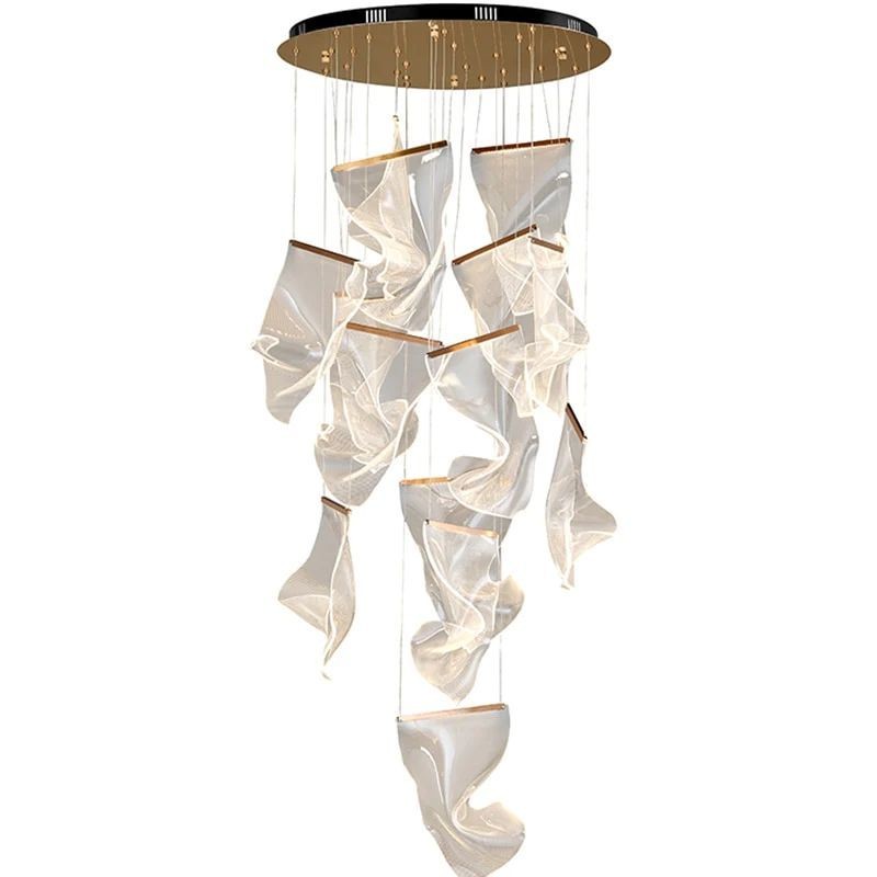 Tiered Flame-Shaped Acrylic Cascade Chandelier