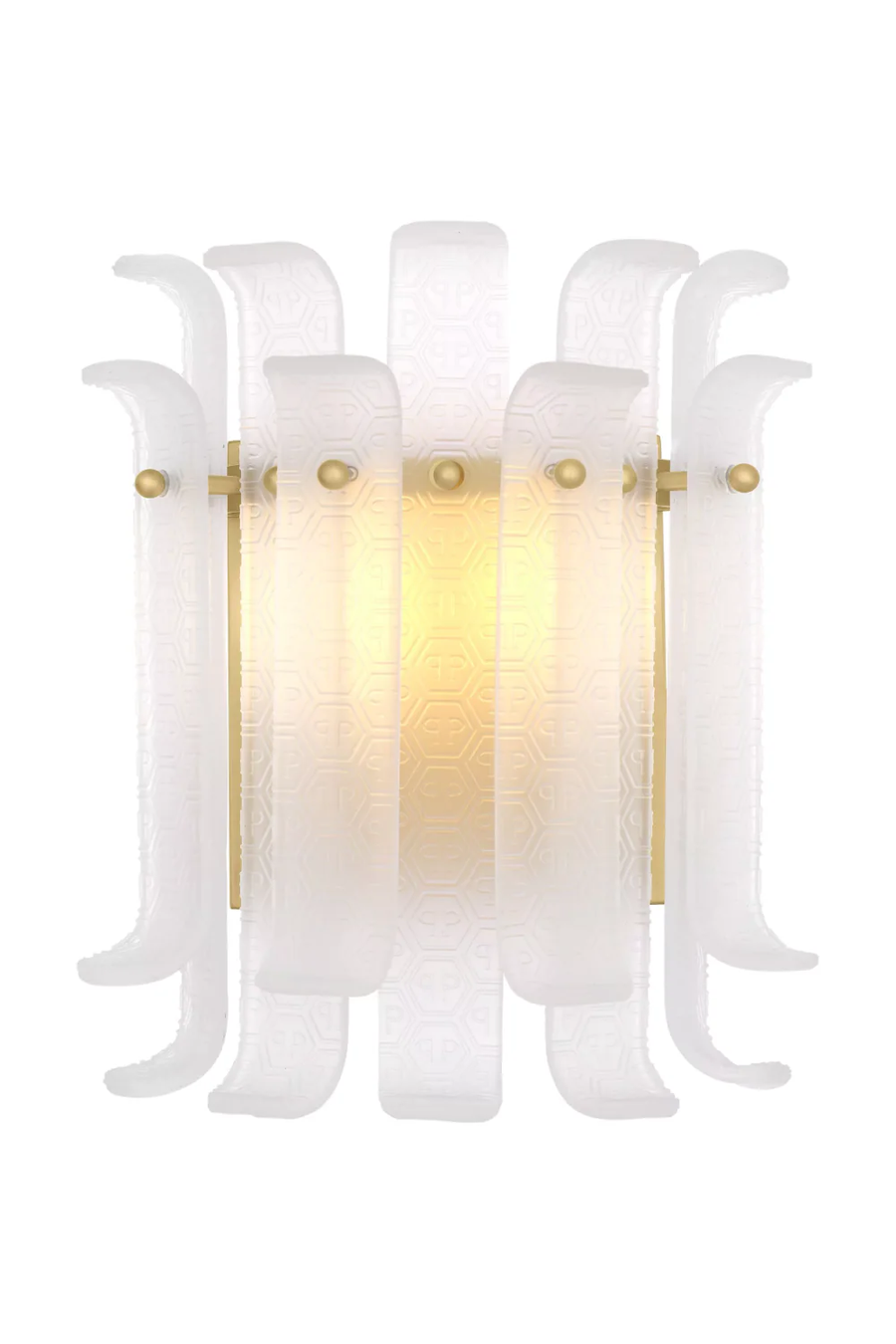 Tiered Frosted and Smoked Glass Brass Wall Sconce