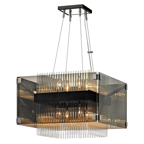 Tiered Glass Diffuser Cluster Metal Chandelier