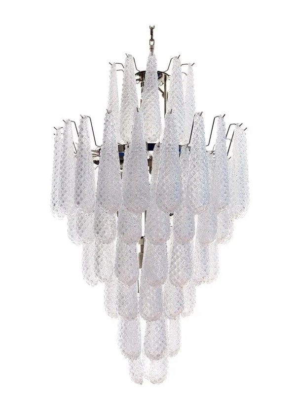 Tiered Hand-Blown Glass Drop Chandelier