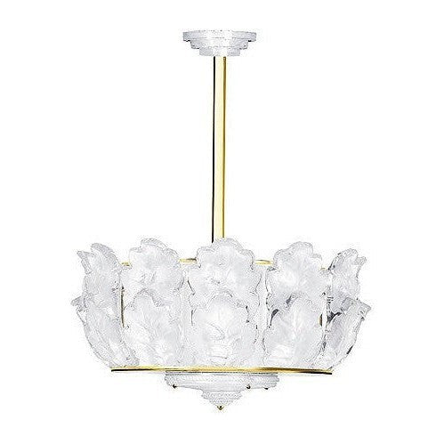 Tiered Oak Leaf Satin Crystal Chandelier