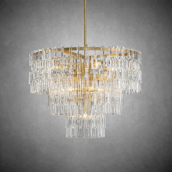 Tiered Round Crystal Chain Cascade Chandelier