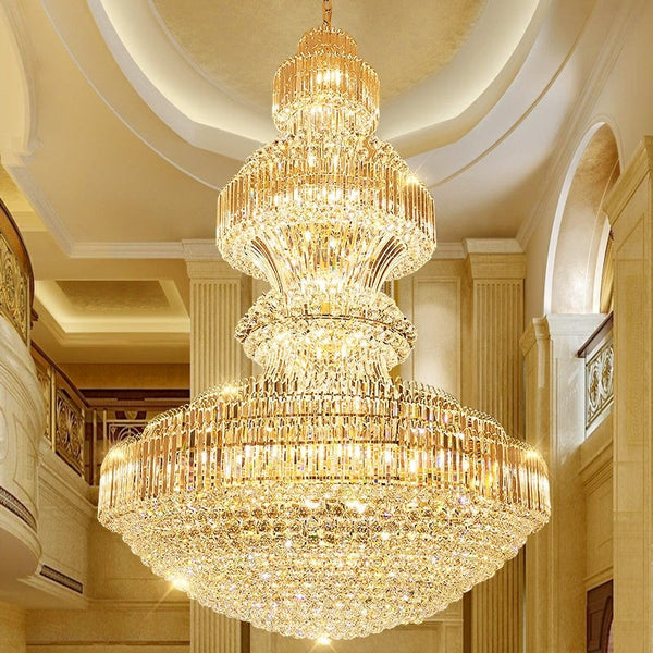 Tiered Round Crystal Cluster Chandelier