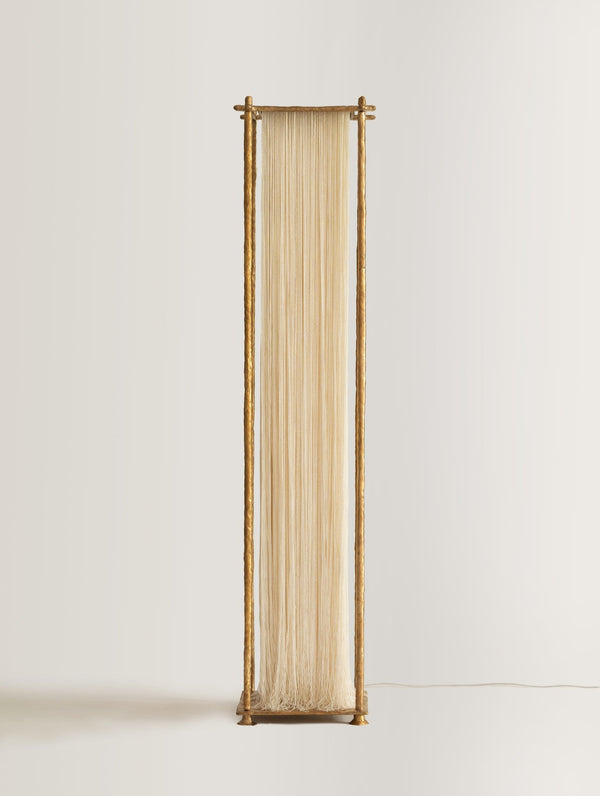 Tiered Silk Tassel Stainless Steel Floor Lamp